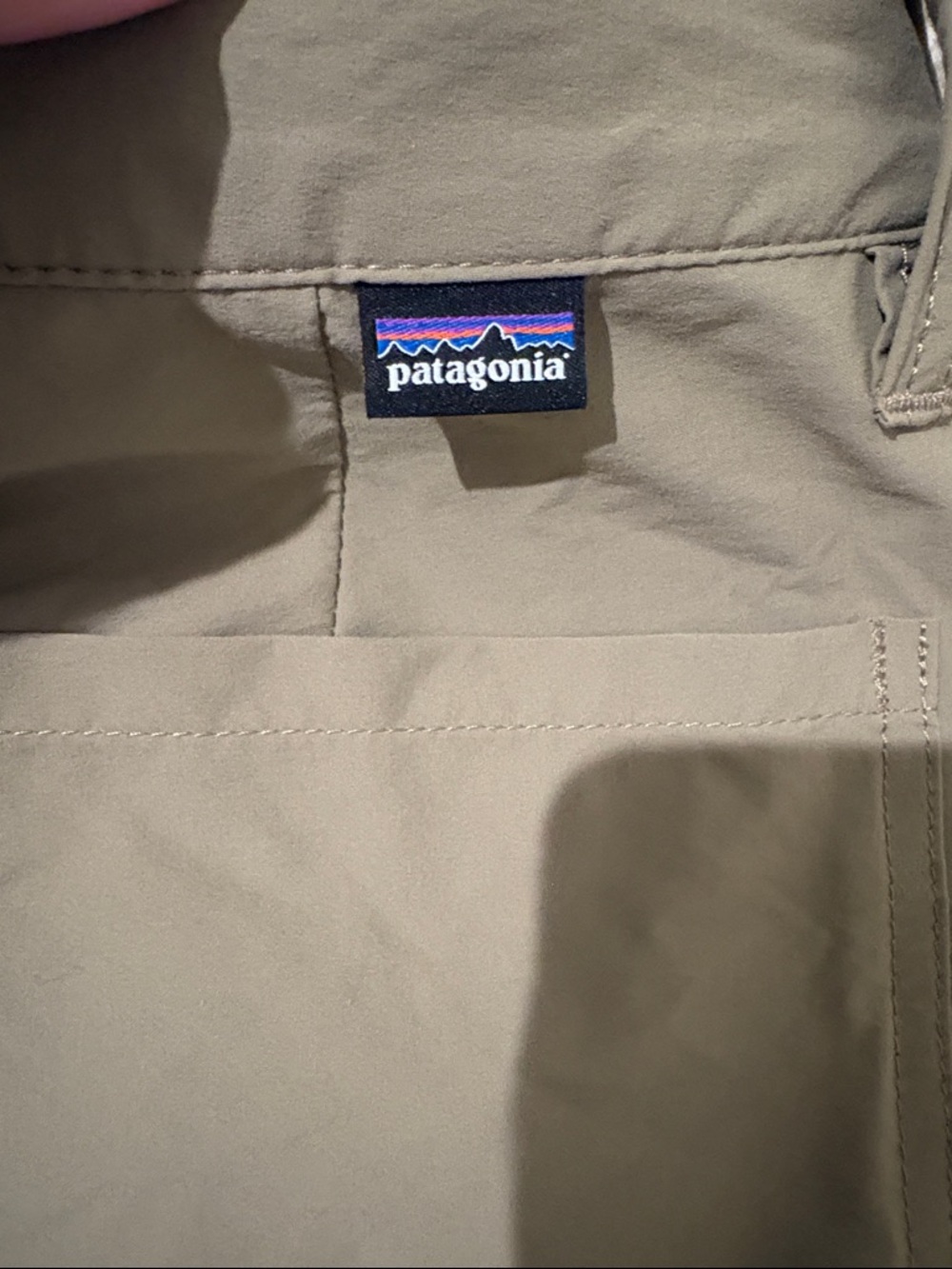 Patagonia Men's Shorts - Khaki with Gray Waistband - Picture 6 of 10
